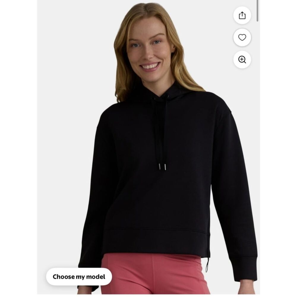 Avia Women's Knit Hoodie, Size XL, Black Soot